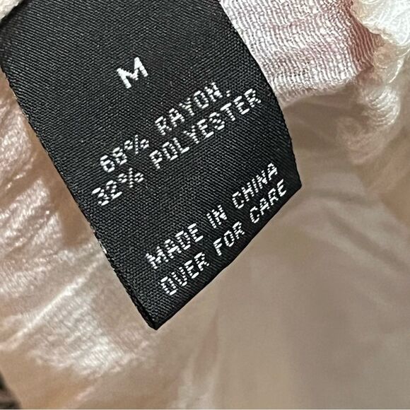 BCX Cream Smocked Tie Front Ruffled Blouse size M - Picture 7 of 12